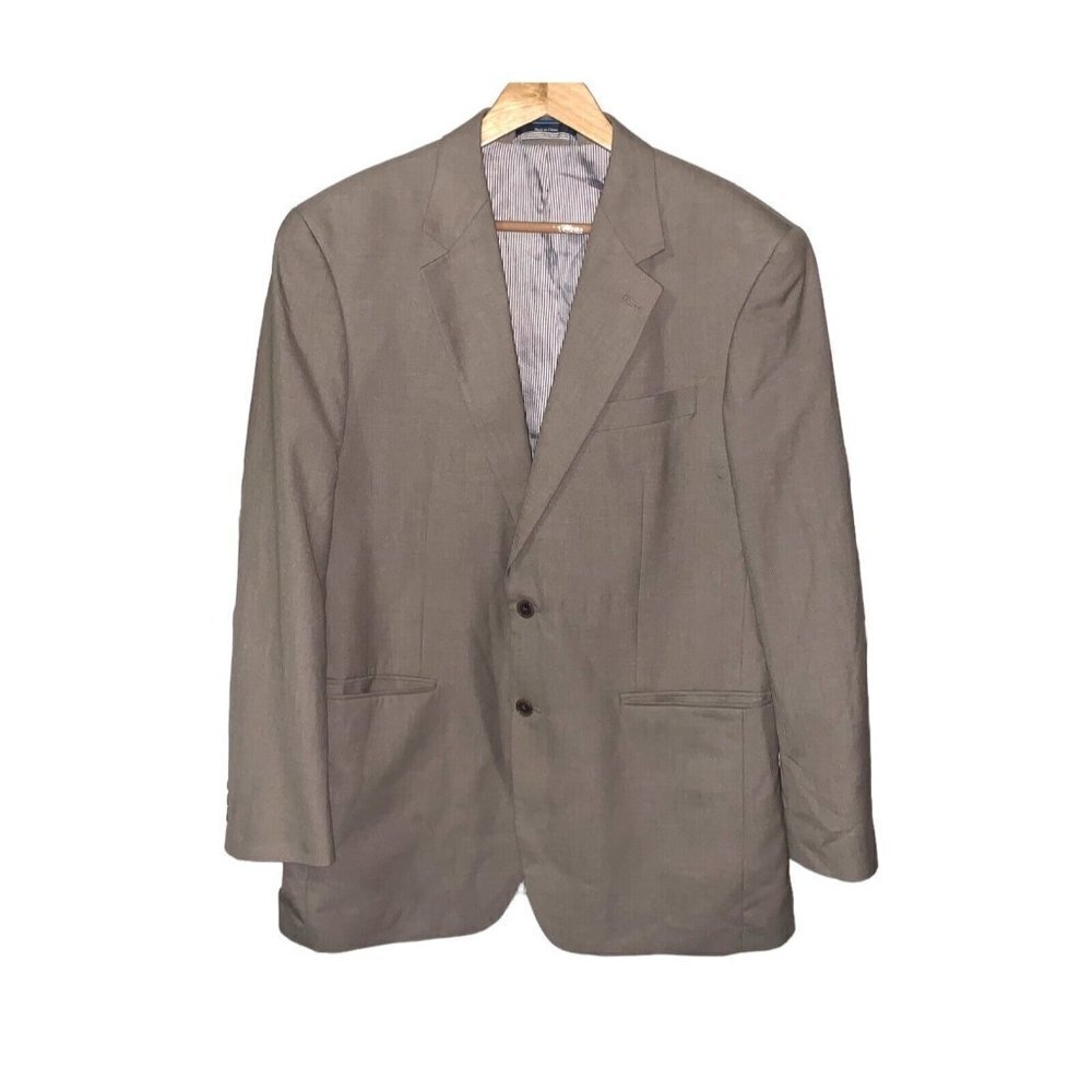 Croft & Barrow Tan Business Casual 2 Button Sport Coat Mens Blazer 40 Reg